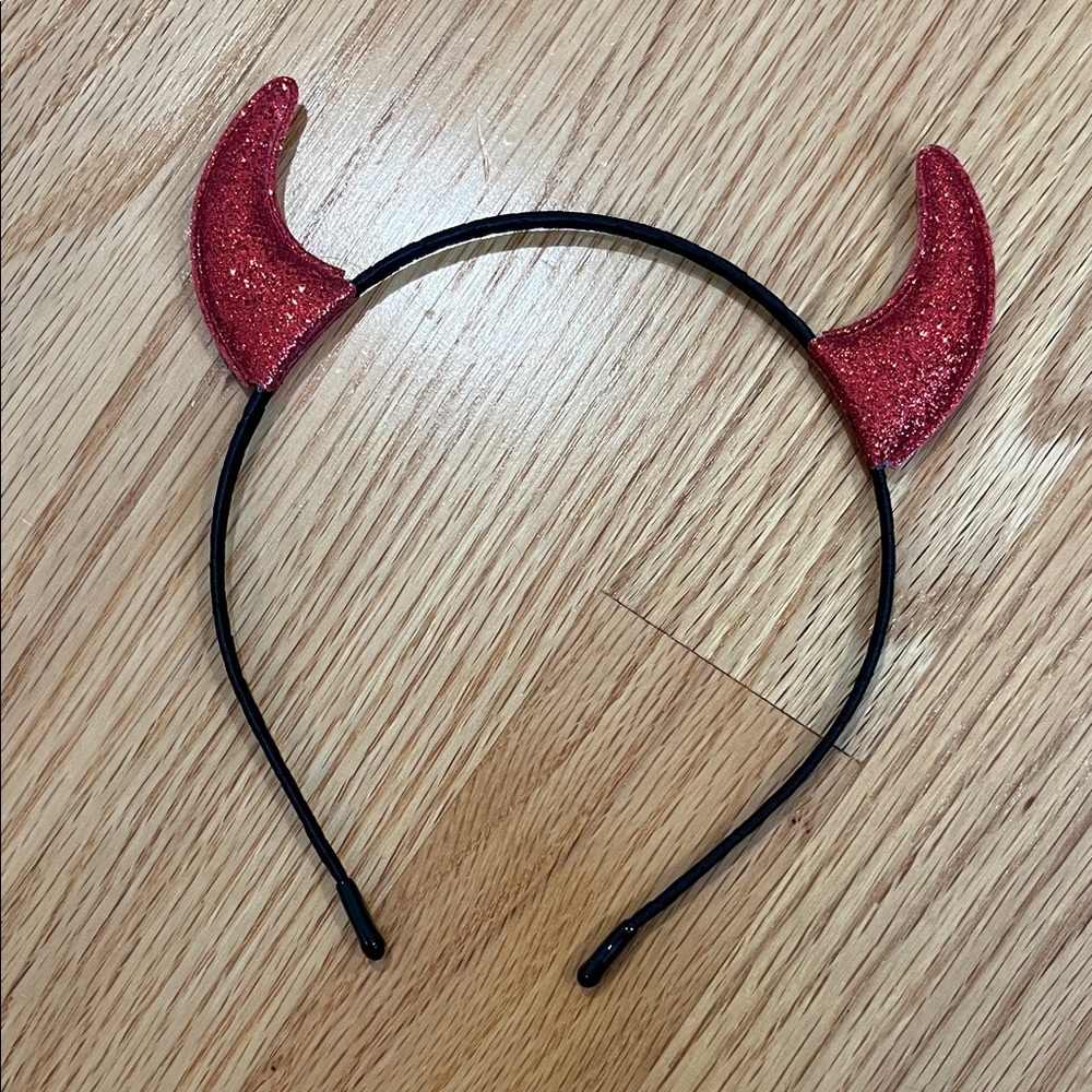 Red Glitter Devil Horn Headband